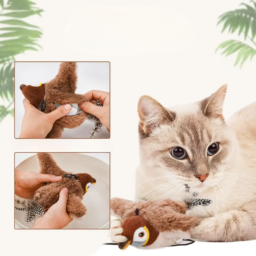 Fluttering Bird Cat Toy - Motion Activated Interactive Toy