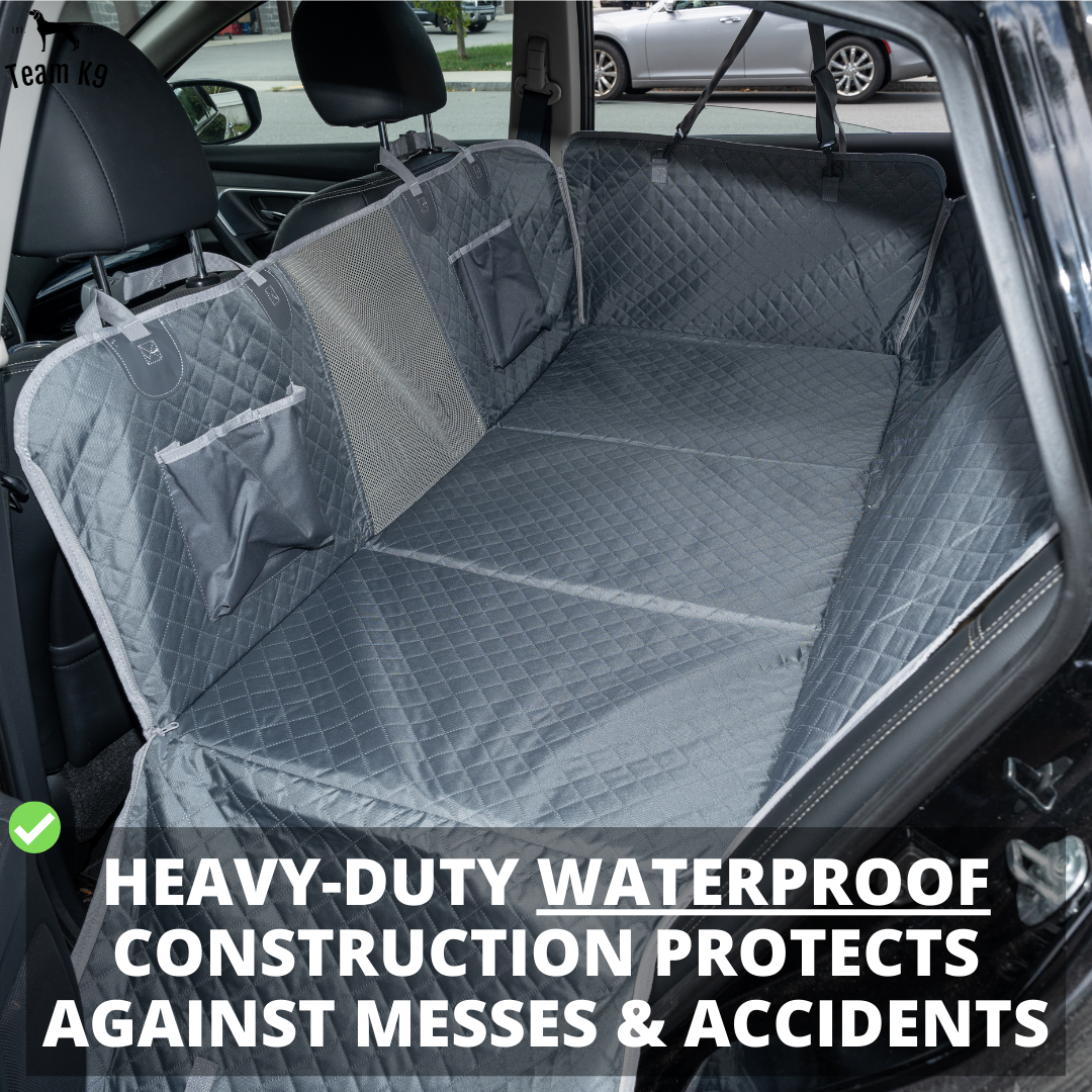 Waterproof Hammock Car Seat Cover for Dogs with Storage