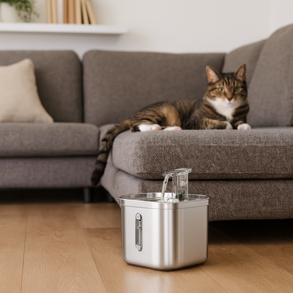 Stainless Steel Automatic Pet Water Dispenser with Smart Filtration