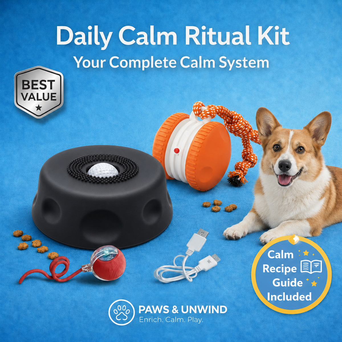 Daily Calm Ritual Kit - Dog Enrichment Lick Bowl Bundle