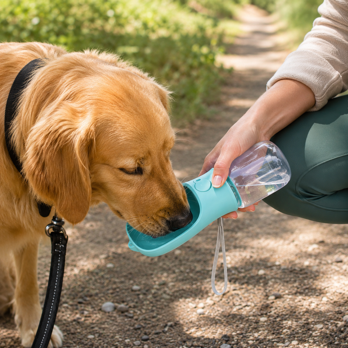 Portable Dog Water Bottle with Food Storage for Travel