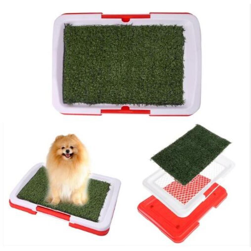 Indoor Dog Potty Tray with Artificial Turf