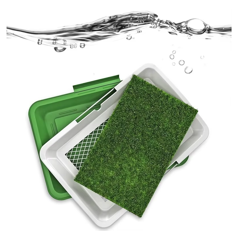 Indoor Dog Potty Tray with Artificial Turf