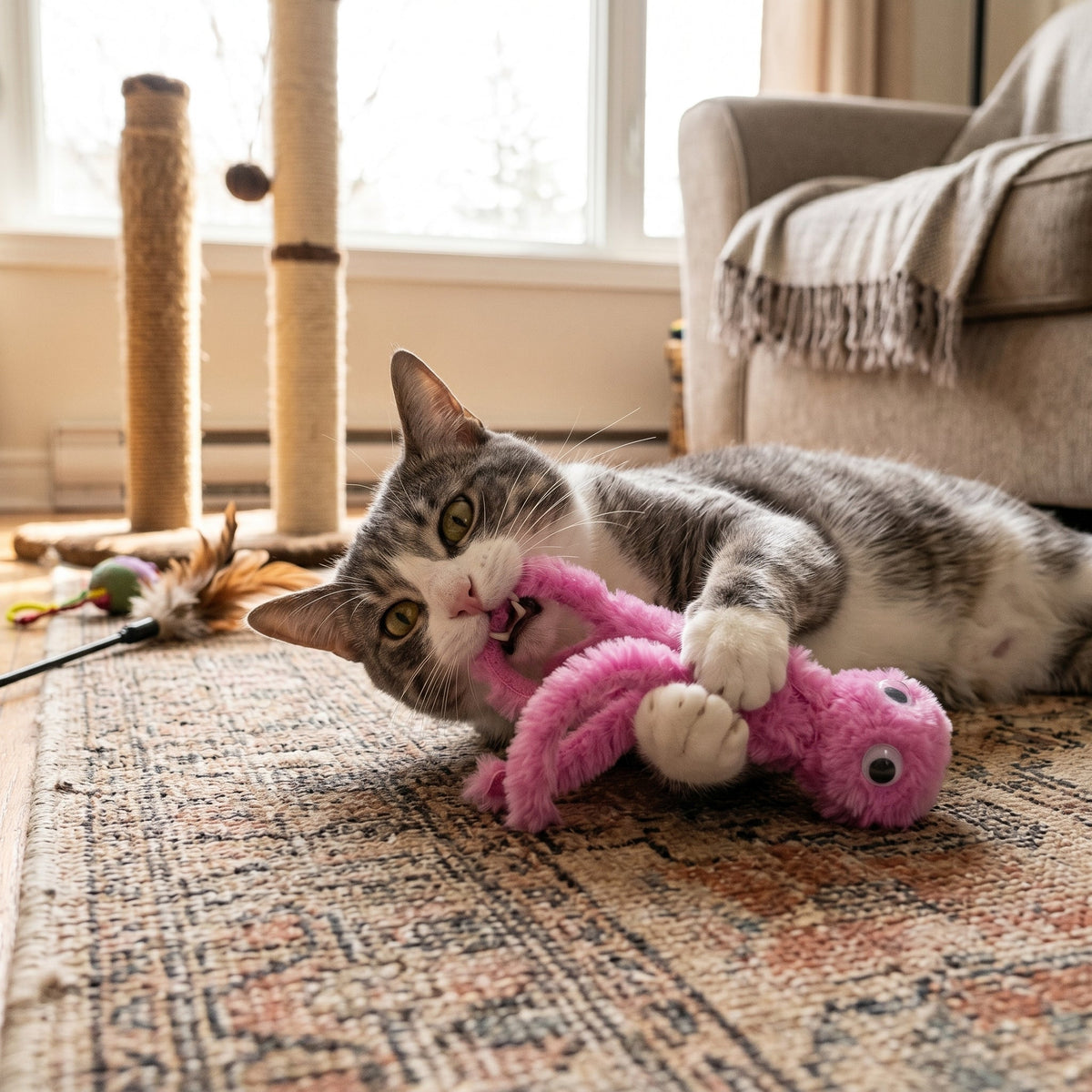 Bite-Resistant Octopus Plush Interactive Cat Toy