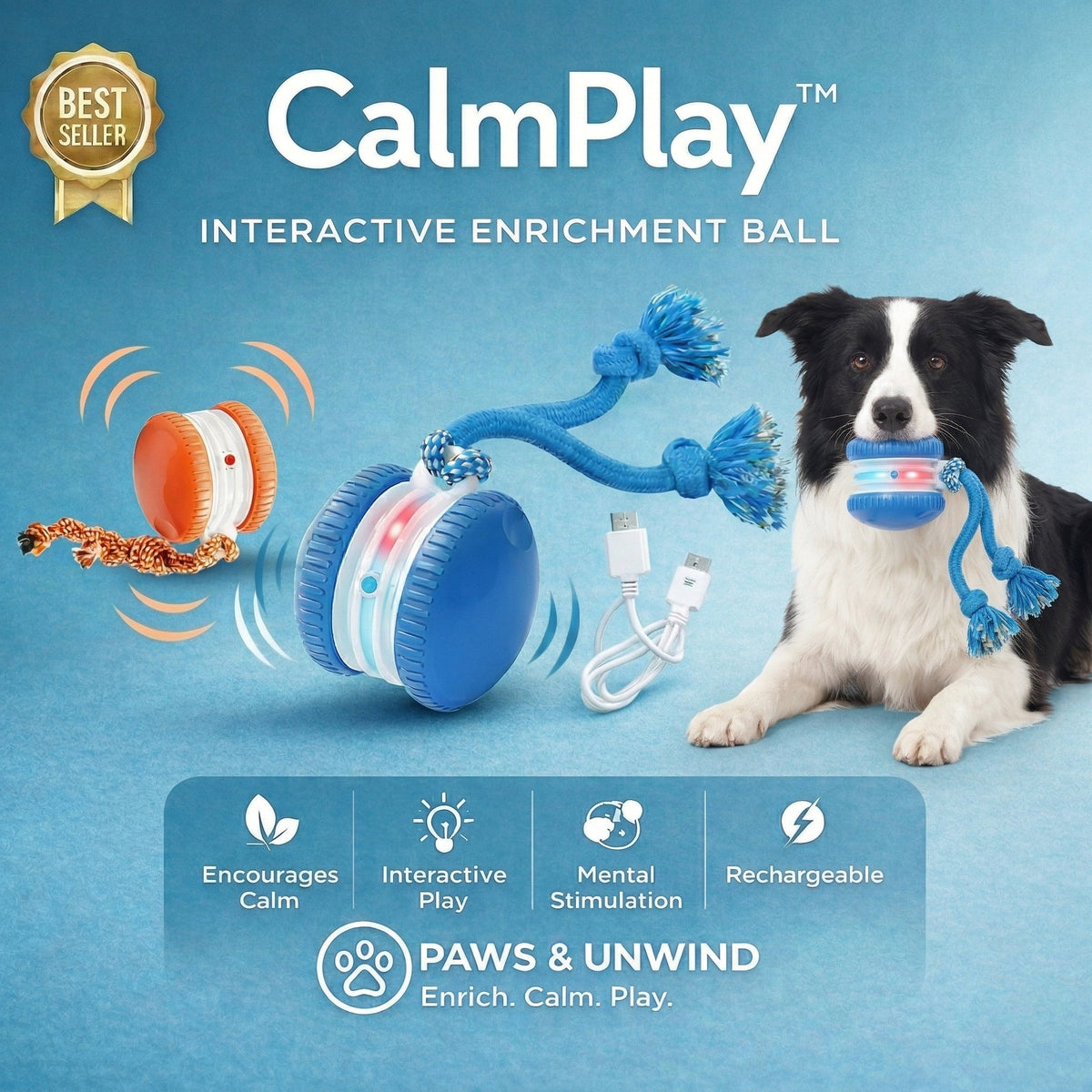 Interactive Dog Enrichment Ball for Anxiety Relief & Calm Play