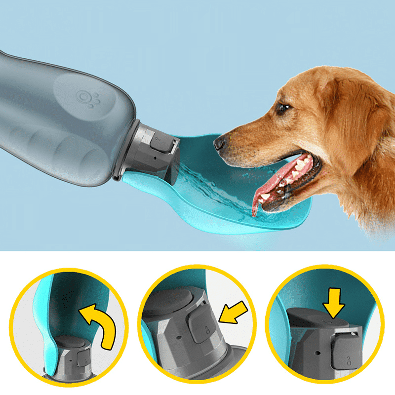 Foldable Leak-Proof Travel Water Bottle for Dogs, 27oz