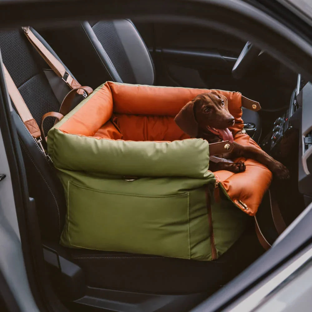 Luxury Faux Leather Dog Car Seat and Portable Booster Bed