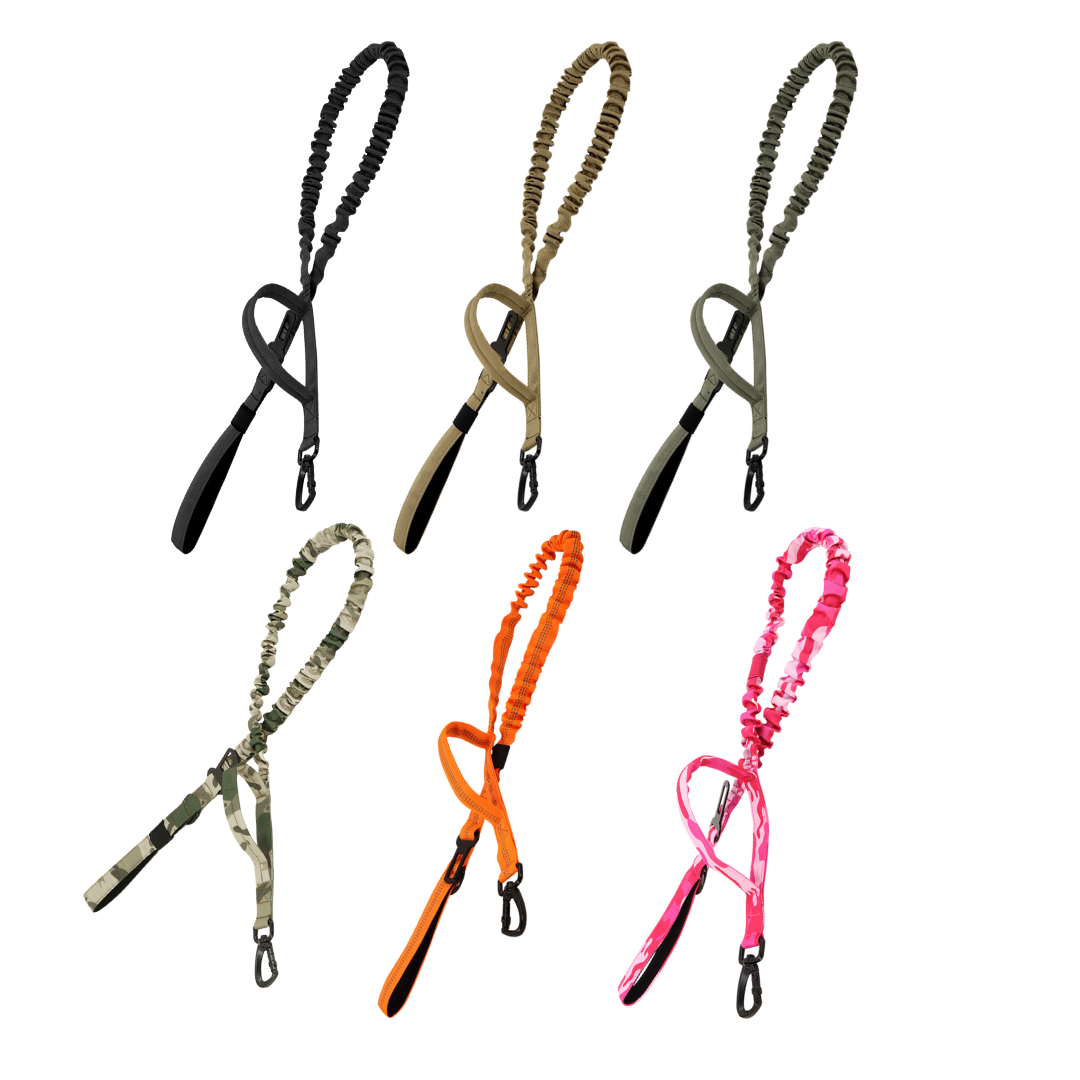 Tactical Double-Handle Padded Bungee Dog Leash, 69-Inch