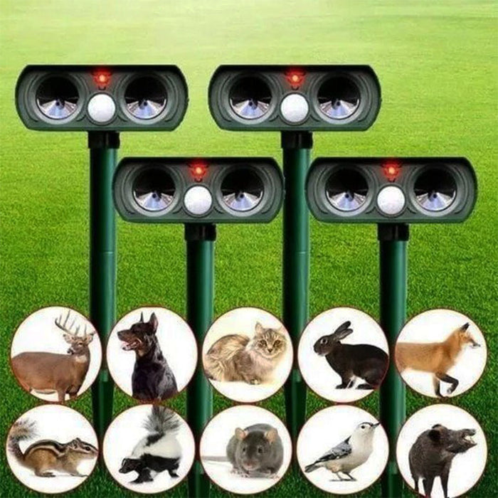 Solar-Powered Infrared Ultrasonic Animal Pest Repeller