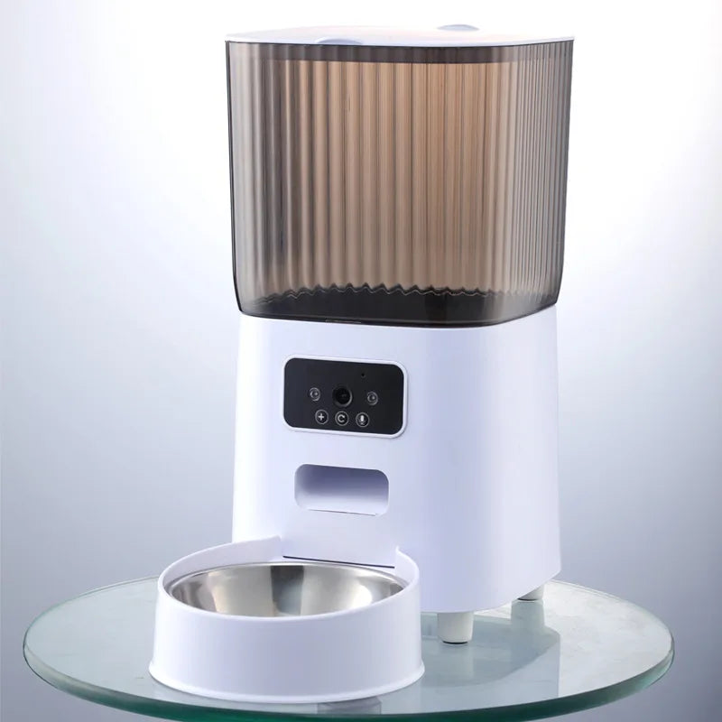 Smart Automatic Cat Feeder with Camera and Double Bowls