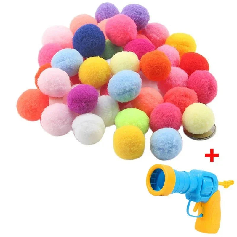 Plush Ball Shooter - Interactive Launch Toy for Kittens