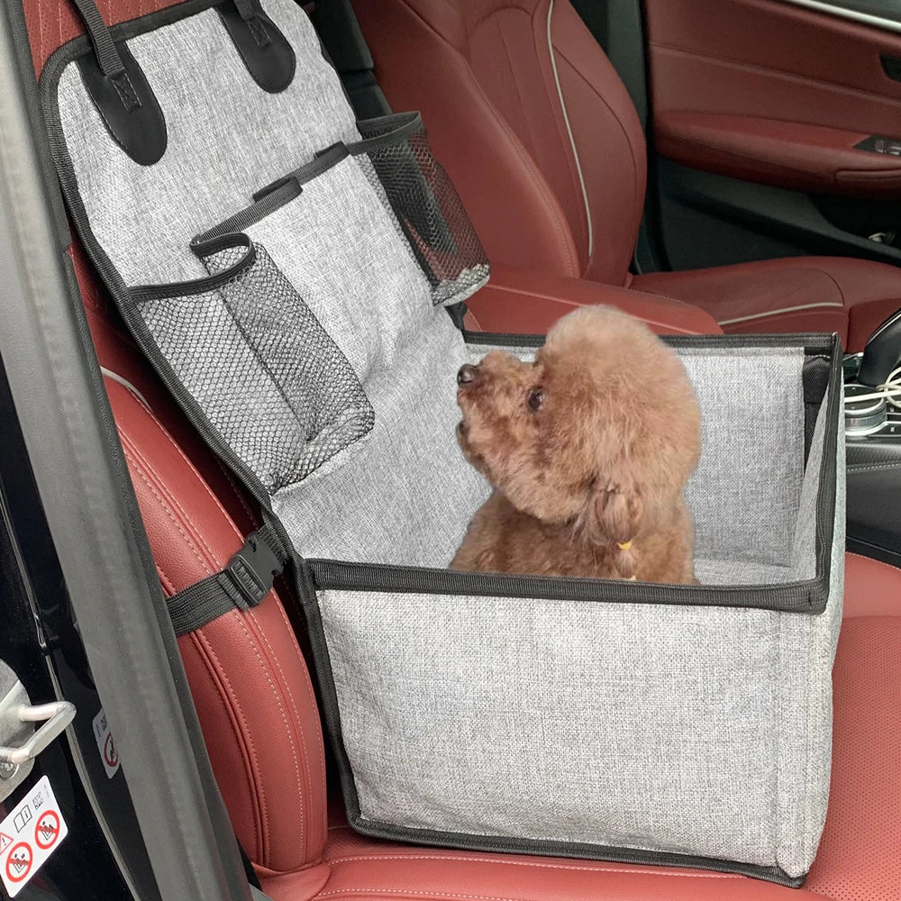 Dog Car Booster Seat with Storage Pockets - Front Seat