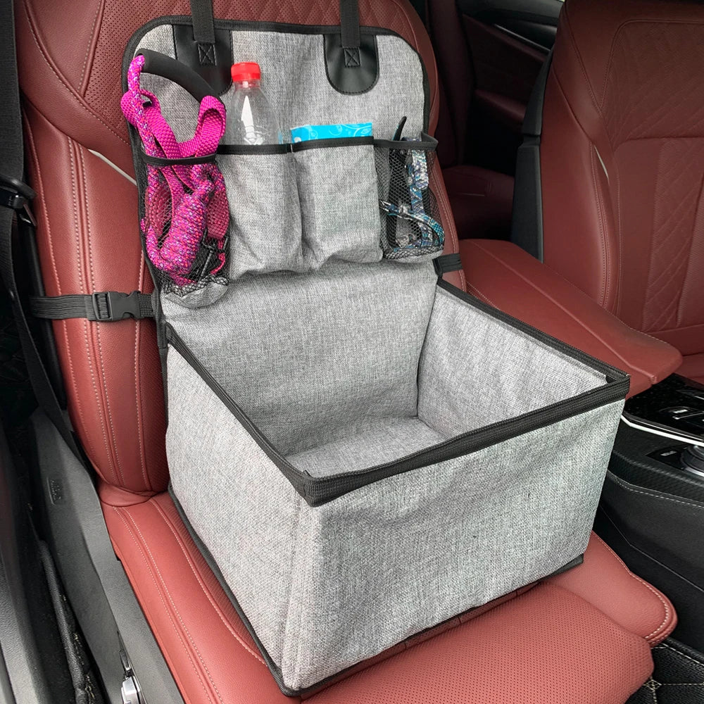 Dog Car Booster Seat with Storage Pockets - Front Seat
