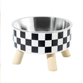 Tall Polka-Dot Stainless Steel Pet Bowl for Cats & Dogs