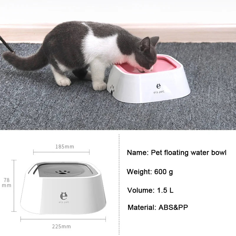 Non-Wetting Pet Water Bowl - Spill-Proof 1.5L Dispenser
