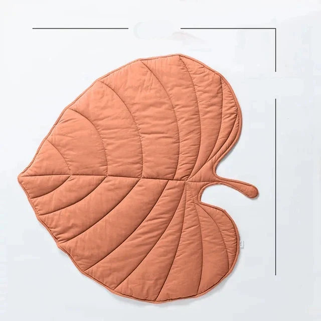 Leaf-Shaped Soft Cotton Blanket Mat for Kids and Pets