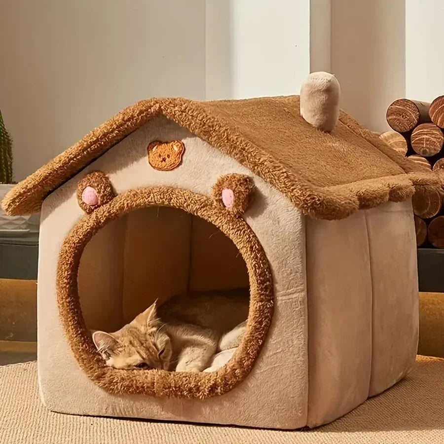 Foldable Washable Cat House for Small Pets