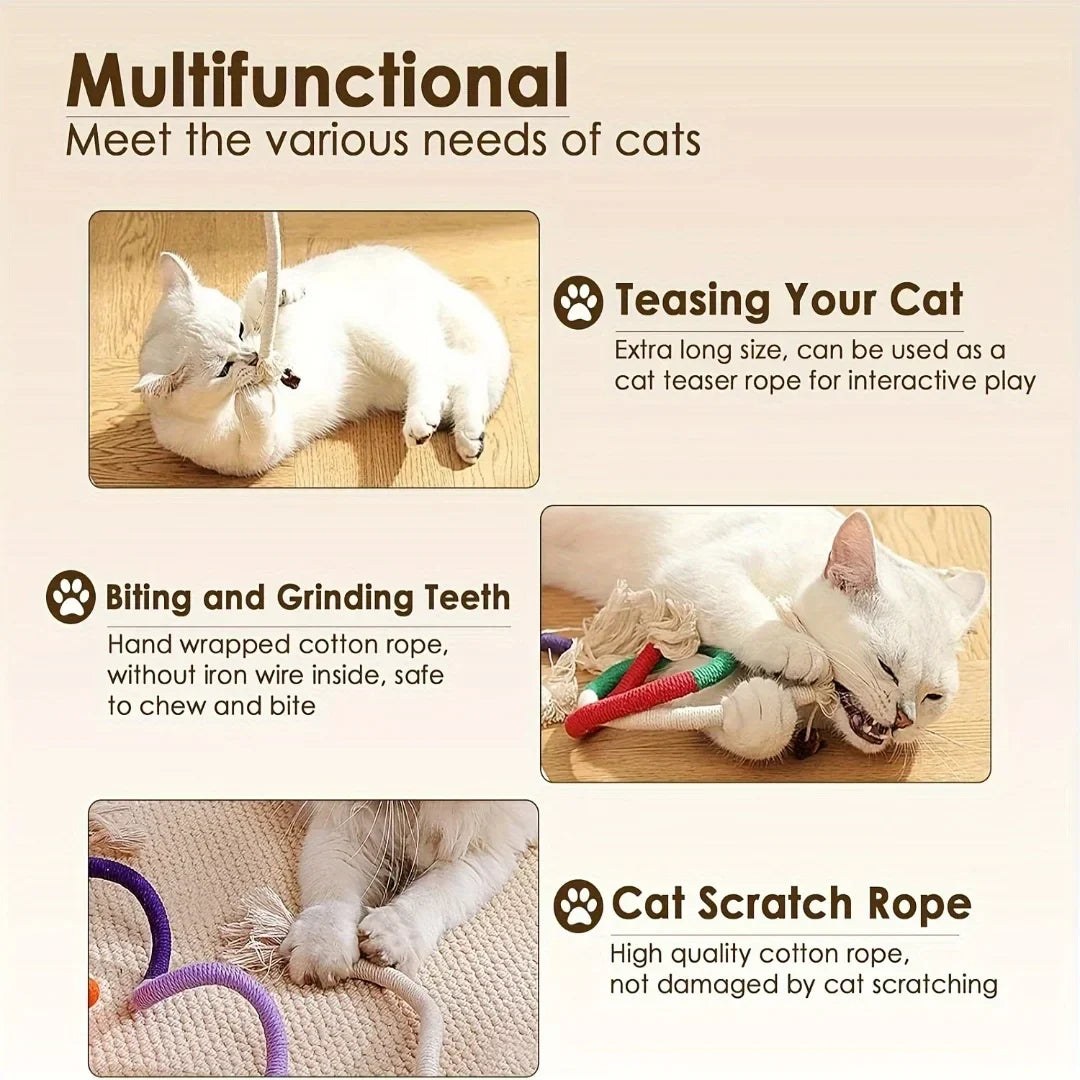 Cotton Catnip Rope Chew Toy for Teeth Cleaning