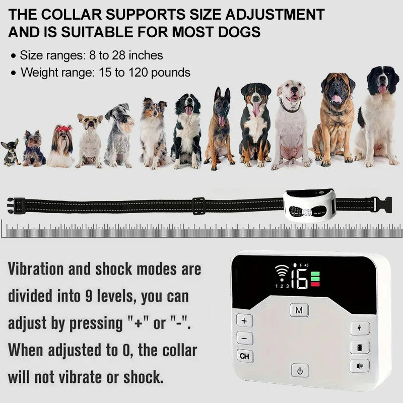Wireless Pet Fence & Training Collar System