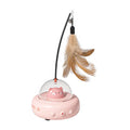 Rechargeable Electric Cat Toy with Feather Teaser Wand