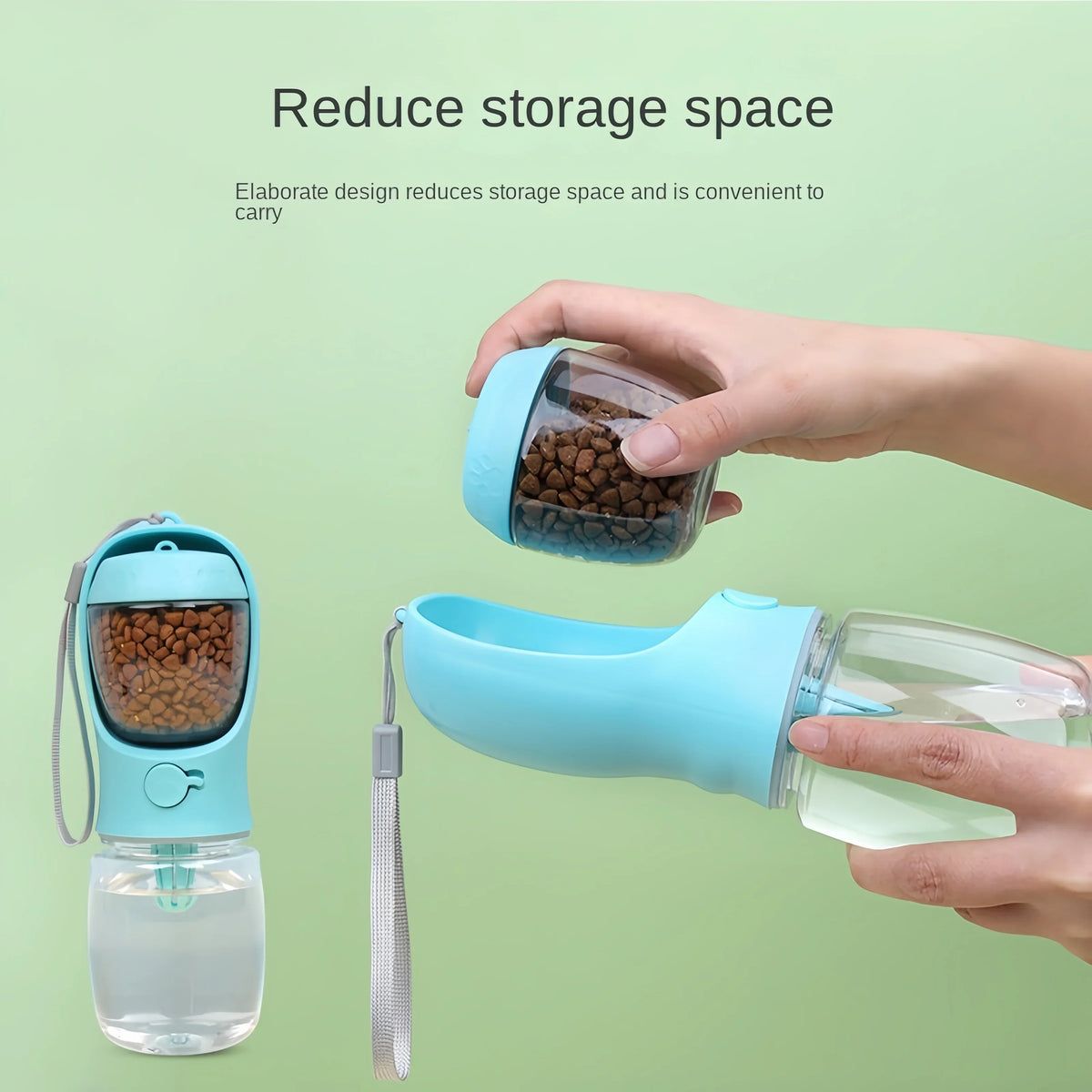 Portable Dog Water Bottle with Food Storage for Travel