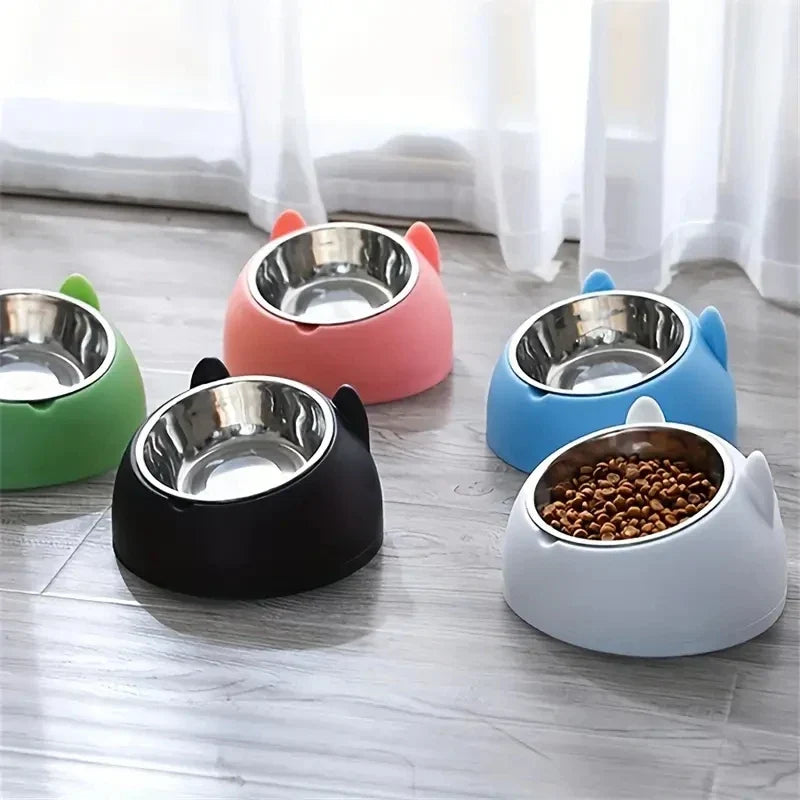 Raised Tilt Pet Bowl - Non-Slip Feeder for Cats & Dogs