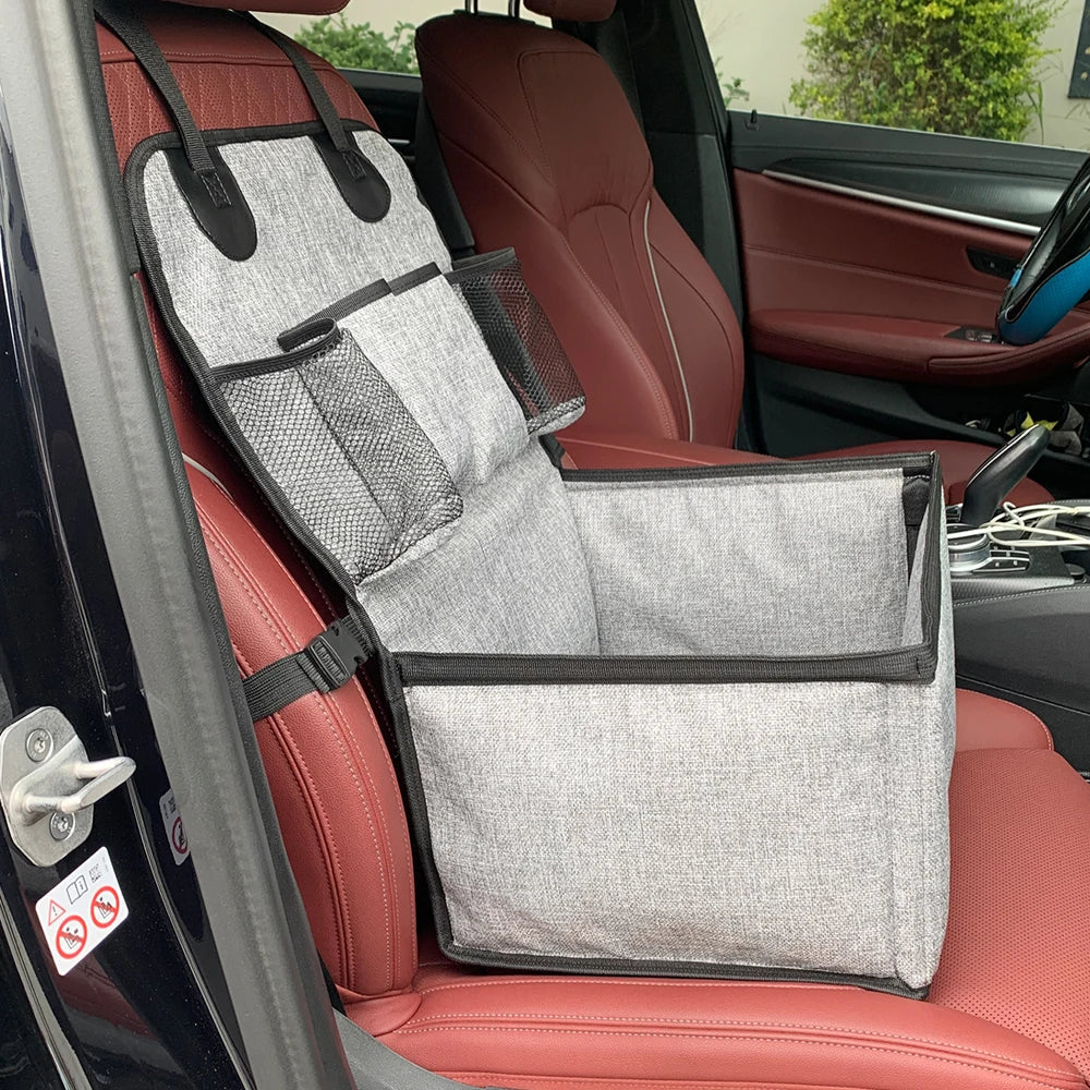 Dog Car Booster Seat with Storage Pockets - Front Seat