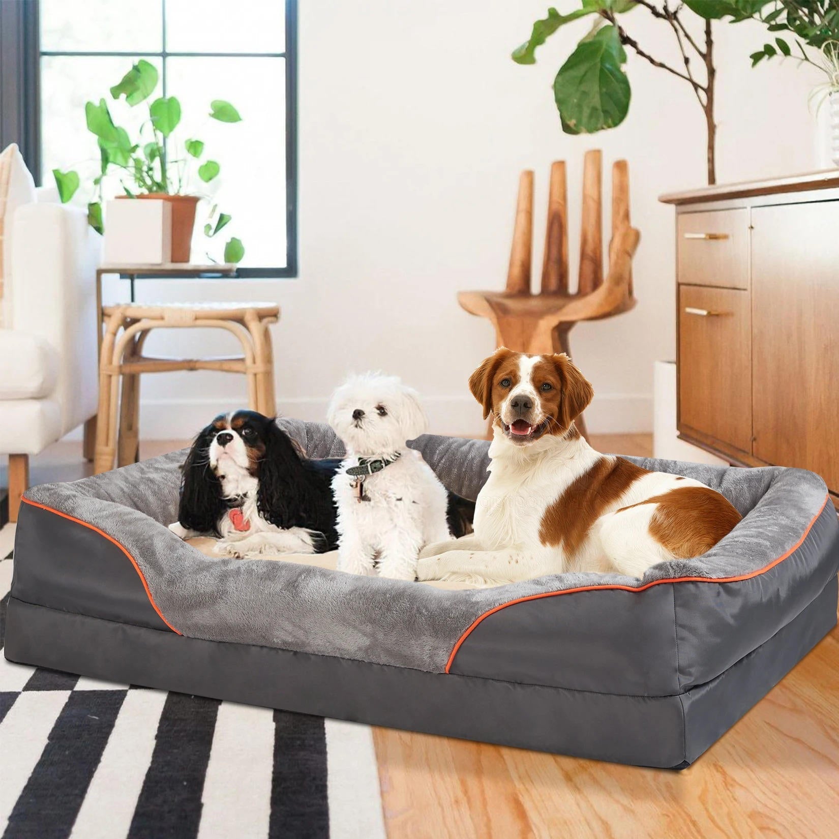 Orthopedic Foam Dog Bed with Raised Sides