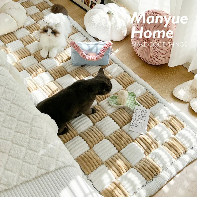 Thick Plush Anti-Slip Sofa Cover for Pet Owners