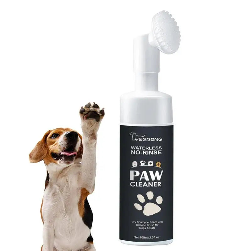 Rinse-Free Pet Paw Cleaning Foam with Silicone Brush