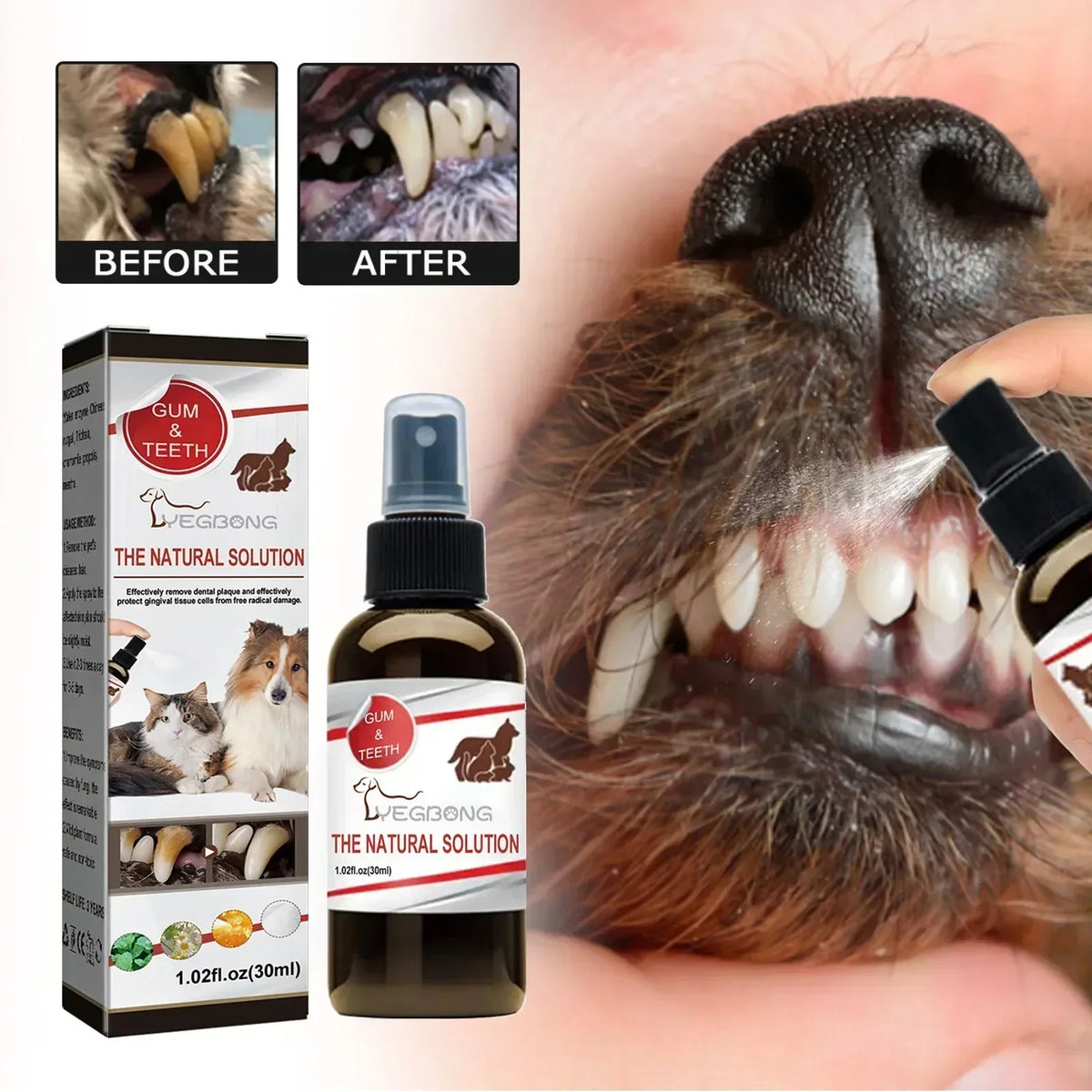 Pet Dental Spray for Dogs and Cats - Fresh Breath Oral Care