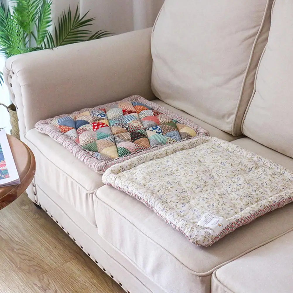 Bohemian Plush Non-Slip Sofa Cover with Floral Pattern