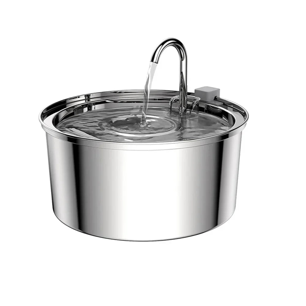 Stainless Steel Automatic Pet Water Fountain with Quiet USB Pump