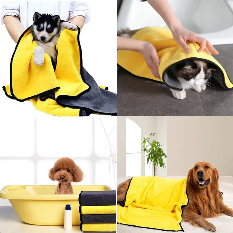 Absorbent Quick-Drying Pet Towels for Dogs & Cats