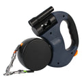 Retractable Dual Dog Leash with Flashlight and Waste Bag Holder