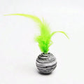 Interactive Striped Ball Cat Toy with Feather