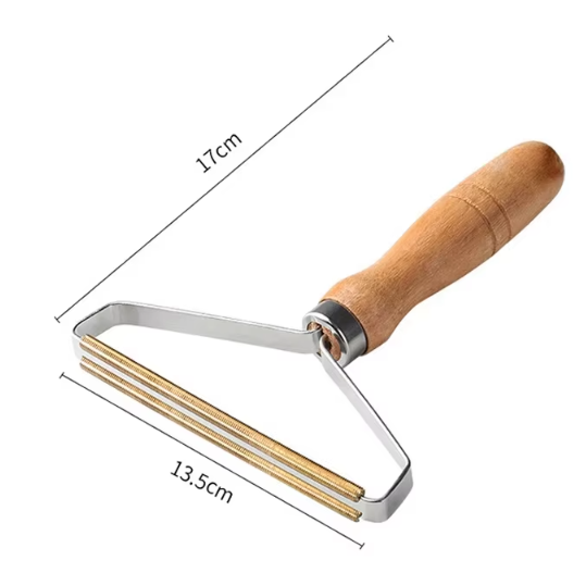 Wooden Handle Portable Lint Remover & Pet Hair Brush
