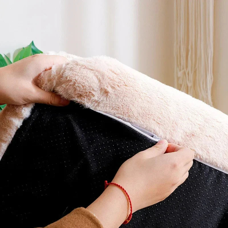 Luxury Plush Cat Bed Sofa - Warm Winter Nest for Small & Medium Pets