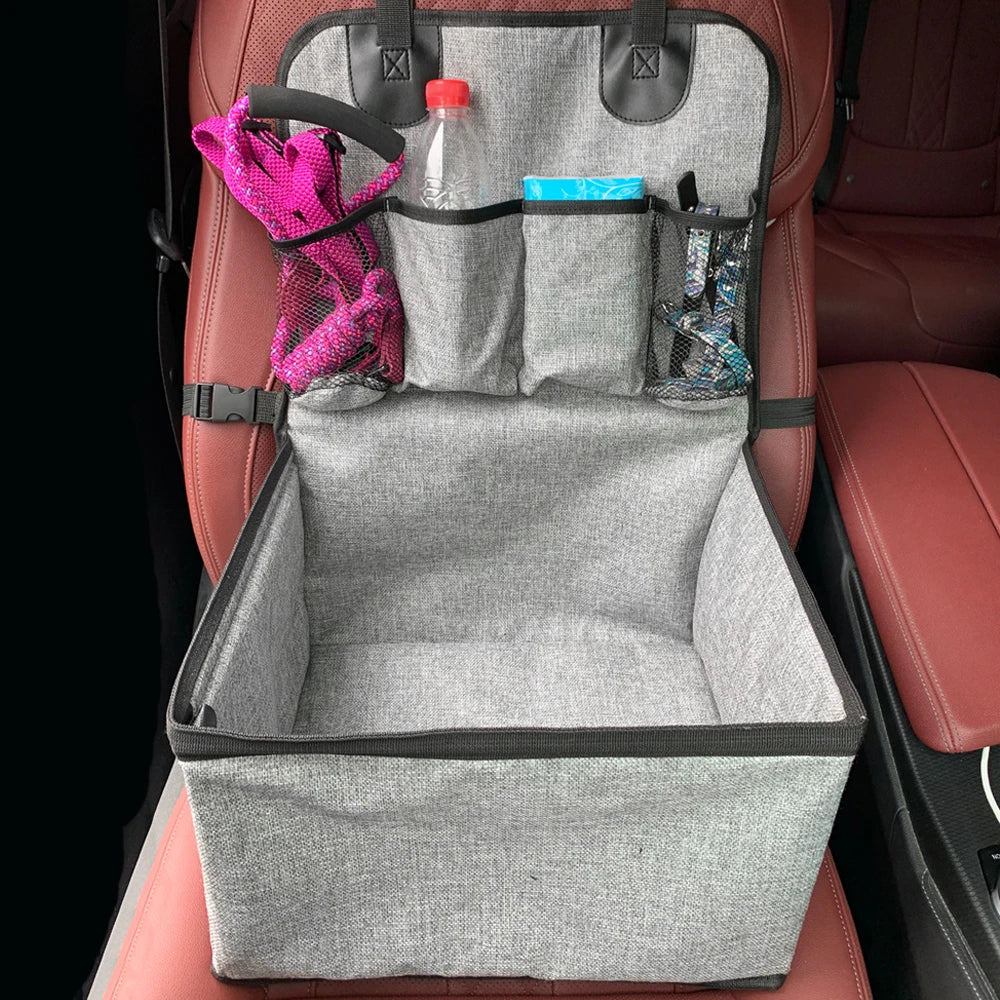 Dog Car Booster Seat with Storage Pockets - Front Seat