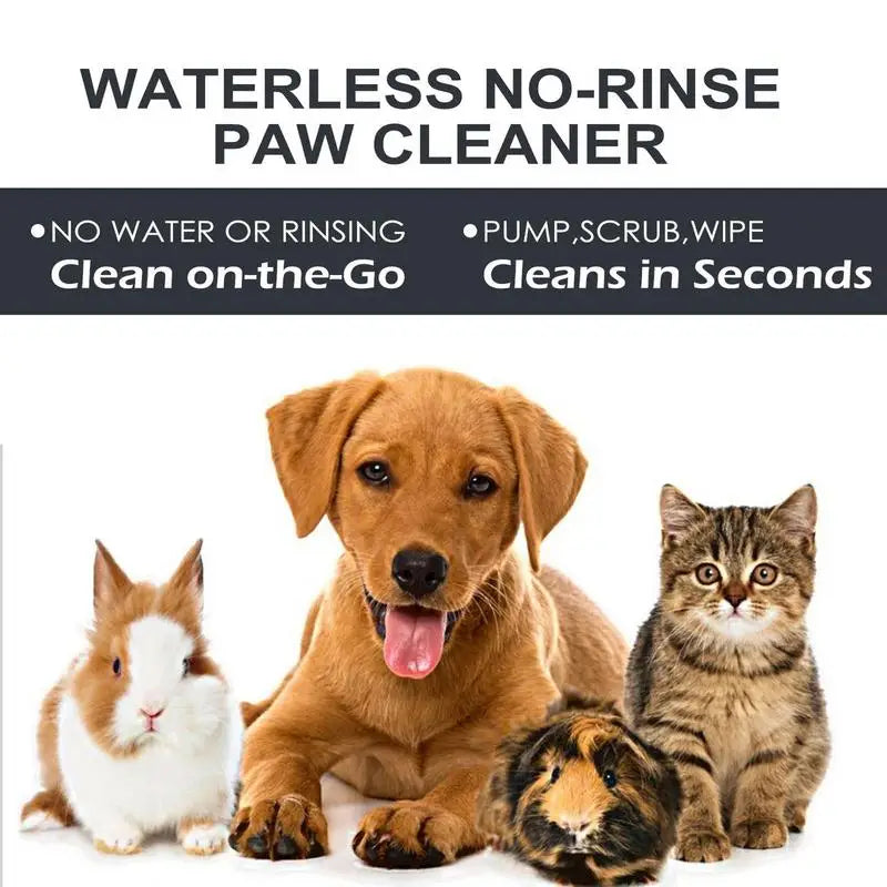 Rinse-Free Pet Paw Cleaning Foam with Silicone Brush