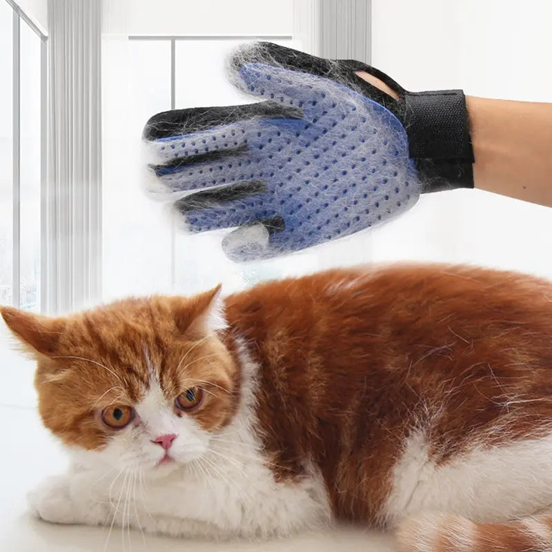 Silicone Deshedding Grooming Gloves for Cats & Dogs