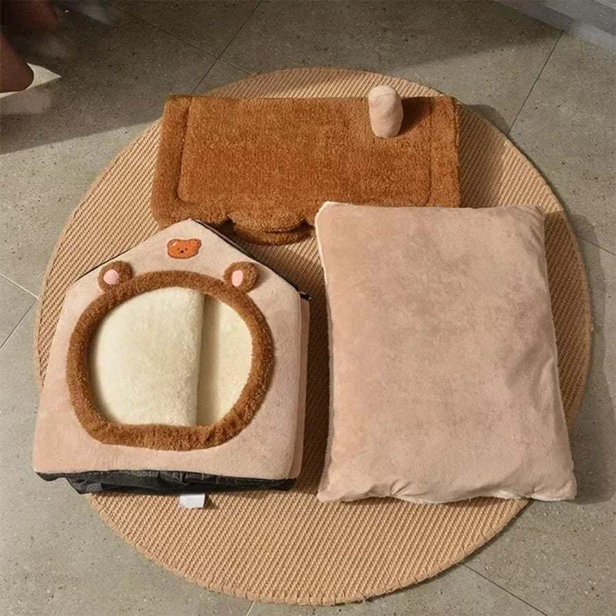 Foldable Washable Cat House for Small Pets