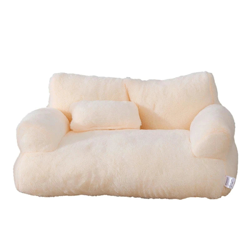 Luxury Plush Cat Bed Sofa - Warm Winter Nest for Small & Medium Pets