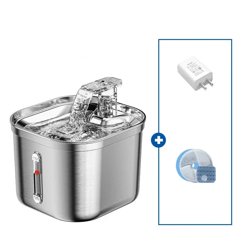 Stainless Steel Automatic Pet Water Dispenser with Smart Filtration