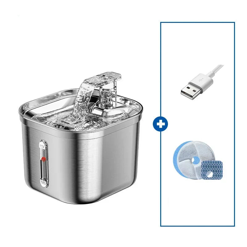 Stainless Steel Automatic Pet Water Dispenser with Smart Filtration