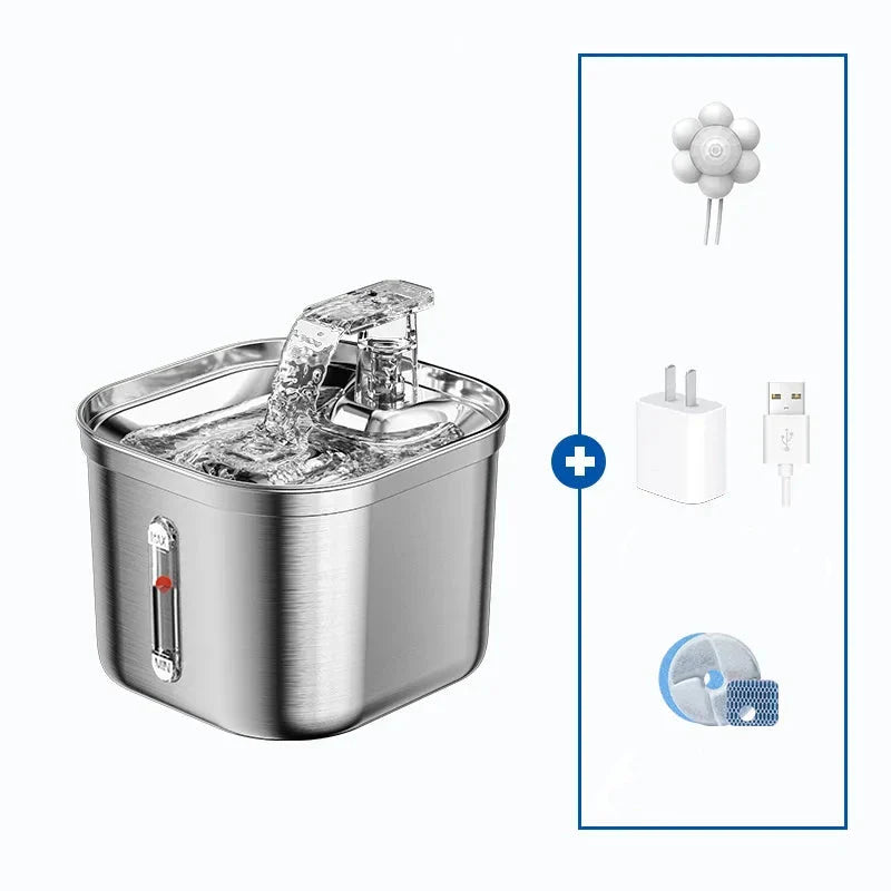 Stainless Steel Automatic Pet Water Dispenser with Smart Filtration
