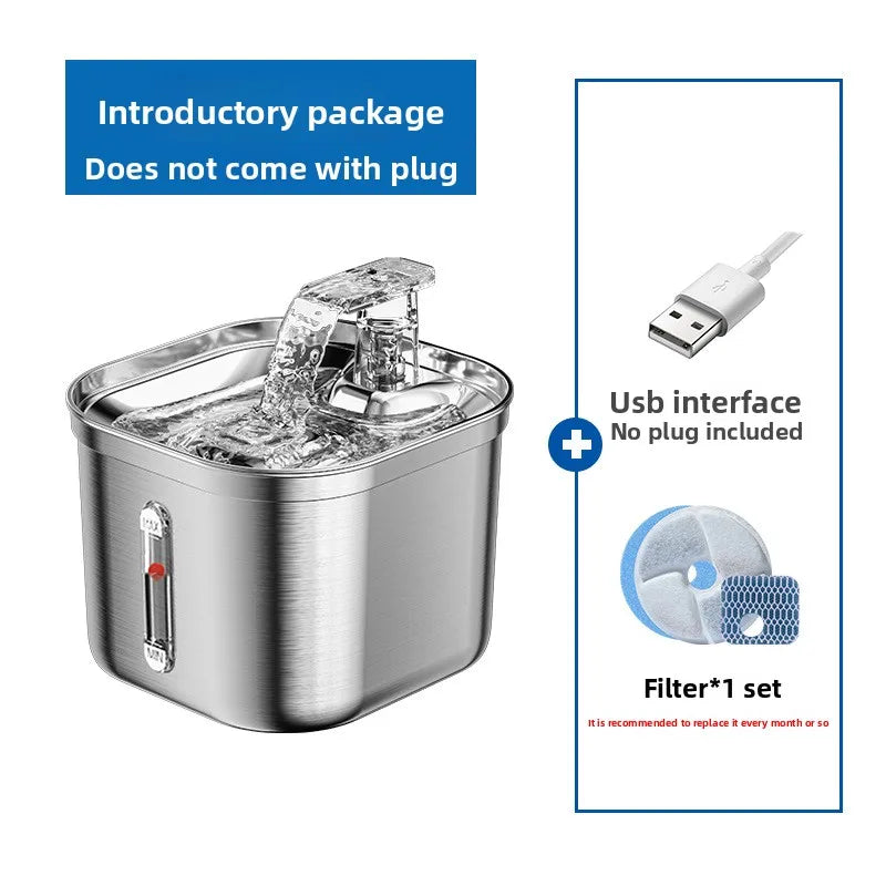 Stainless Steel Automatic Pet Water Dispenser with Smart Filtration