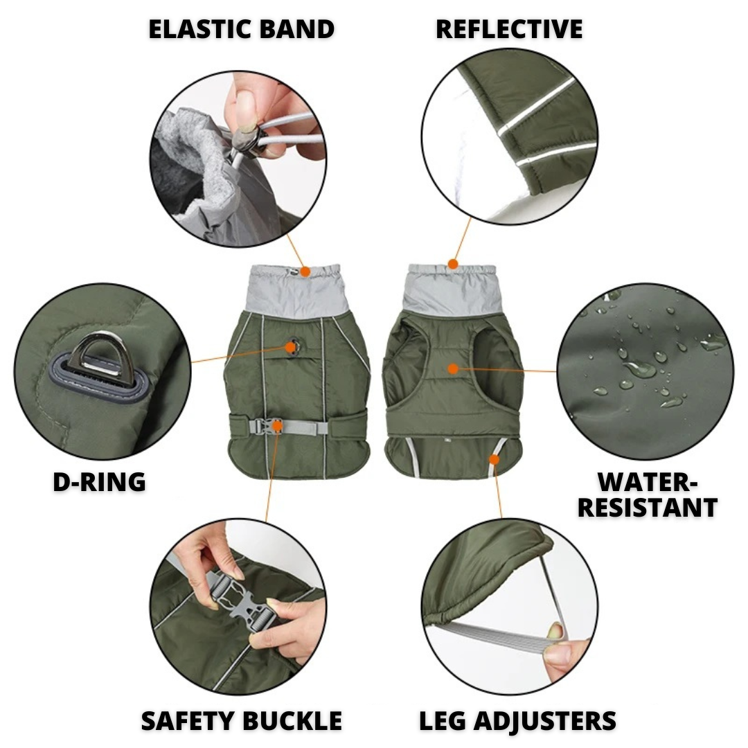 Water-Resistant Reflective Dog Winter Coat