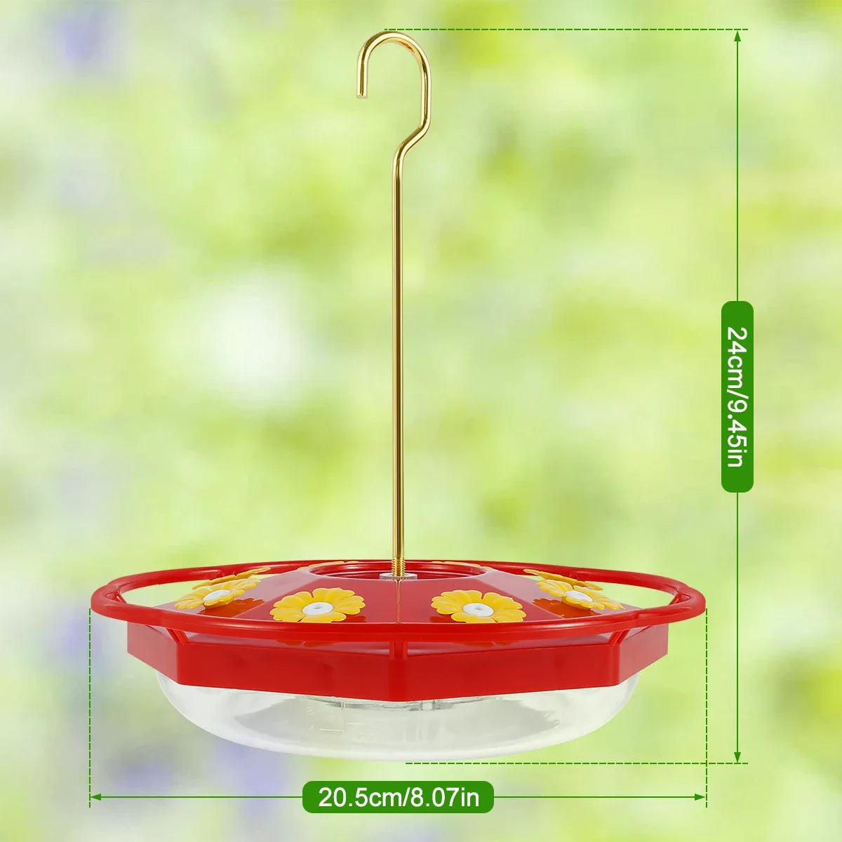 Flower-Shaped Hummingbird Feeder - 8 Port Hanging Feeder
