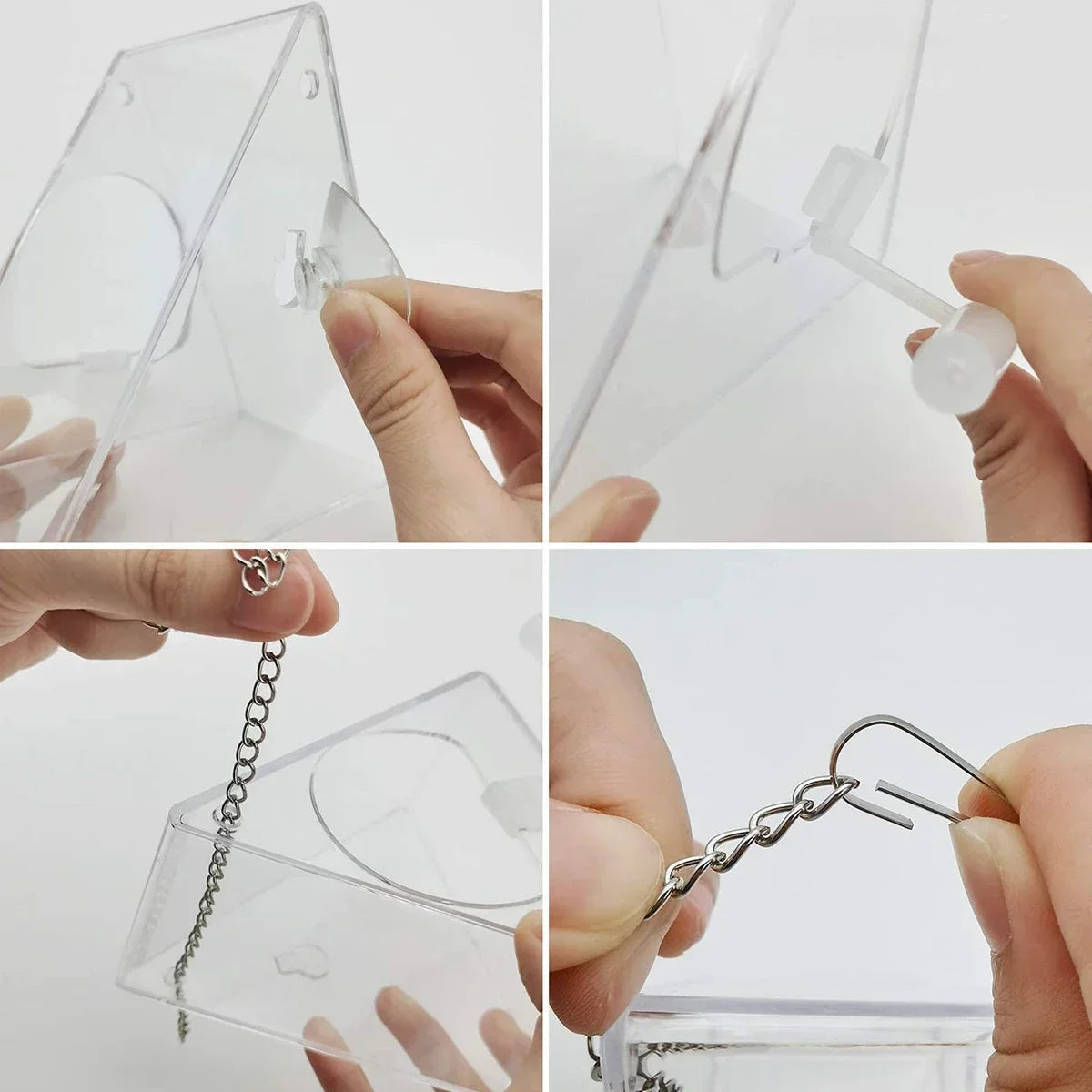 Clear Acrylic Suction-Mount Bird Feeder for Outdoor Viewing